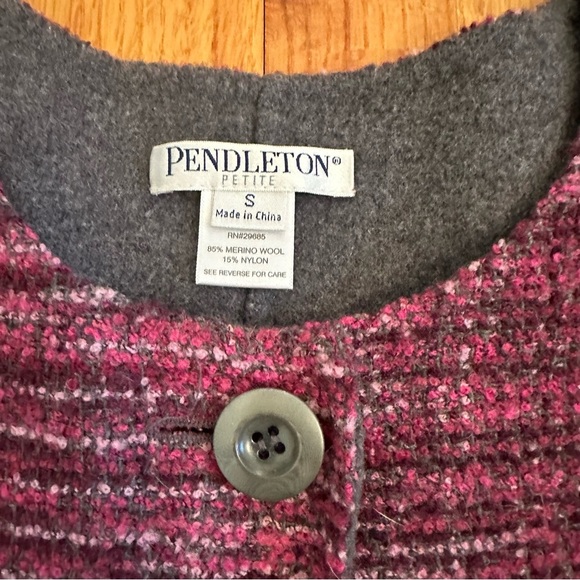 Pendleton Nancy Pink Magenta Gray Tweed Reversible Jacket Size Small  Petite - Picture 7 of 11